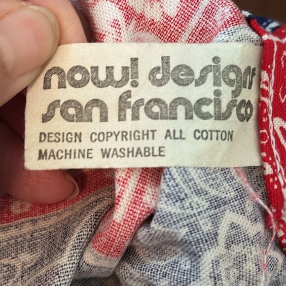 NWT Vtg.60s/70s Now Designs Red, White and Blue Bandana Print laundry bag - Picture 7 of 8